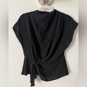ZARA Black Wrap Top